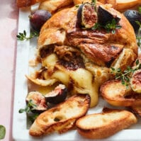 Baked Brie with Fig Jam and Caramelized Onions from www.whatsgabycooking.com (@whatsgabycookin)