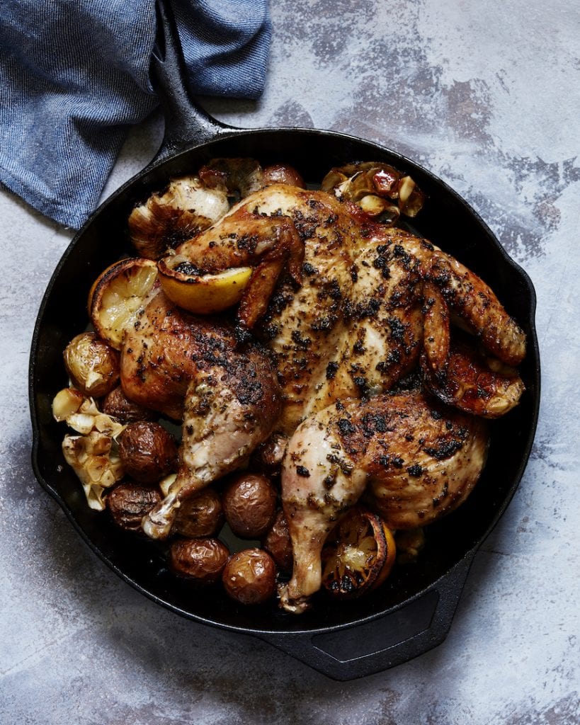 Lemon Roasted Spatchcock Chicken from www.whatsgabycooking.com (@whatsgabycookin)