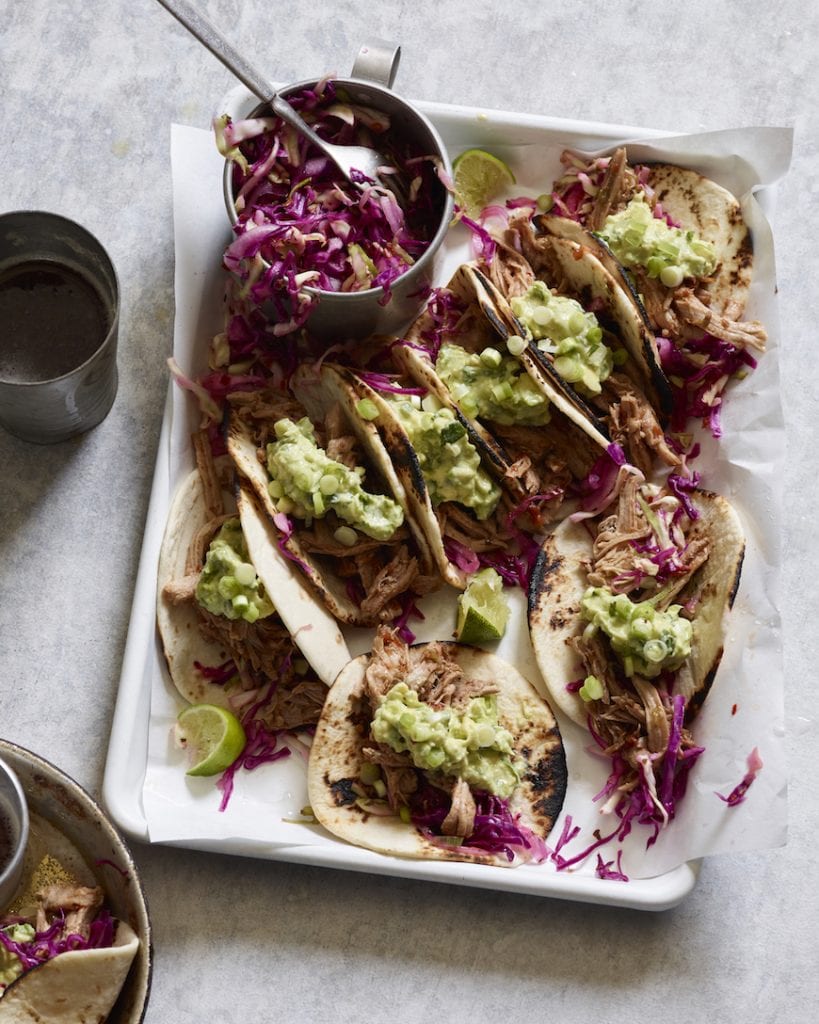 Pulled Pork Tacos with Avocado Crema from www.whatsgabycooking.com (@whatsgabycookin)