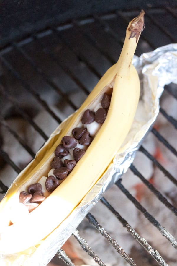 Chocolate and Marshmallow Stuffed BBQ Bananas Step 8