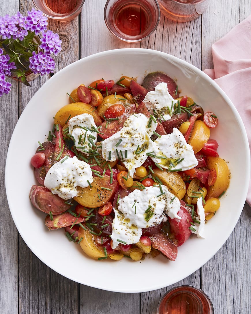 Marinated Tomato and Burrata Salad from www.whatsgabycooking.com (@whatsgabycooking)