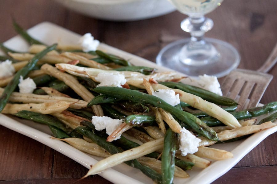 Goat Cheese Roasted Green Beans