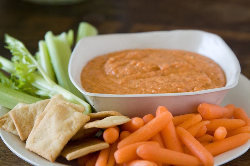 Bell Pepper and Mint Lentil Hummus from www.whatsgabycooking.com