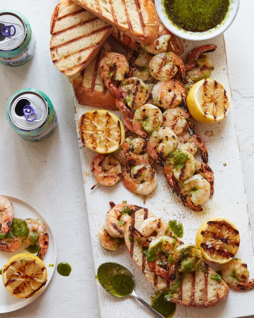 Grilled Shrimp with Cilantro Pesto from www.whatsgabycooking.com (@whatsgabycookin)