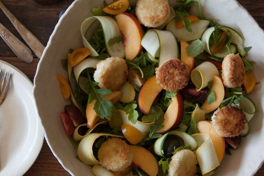 Garden Salad with Fried Goat Cheese