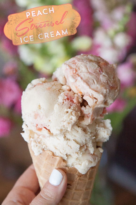 Peach Streusel Ice Cream