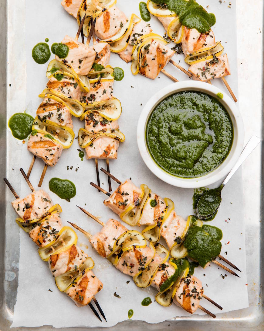 Grilled Salmon Skewers