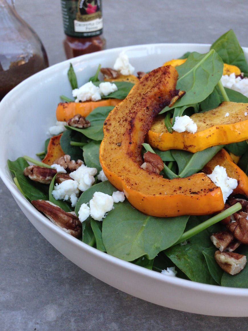 Acorn Squash & Spinach Salad