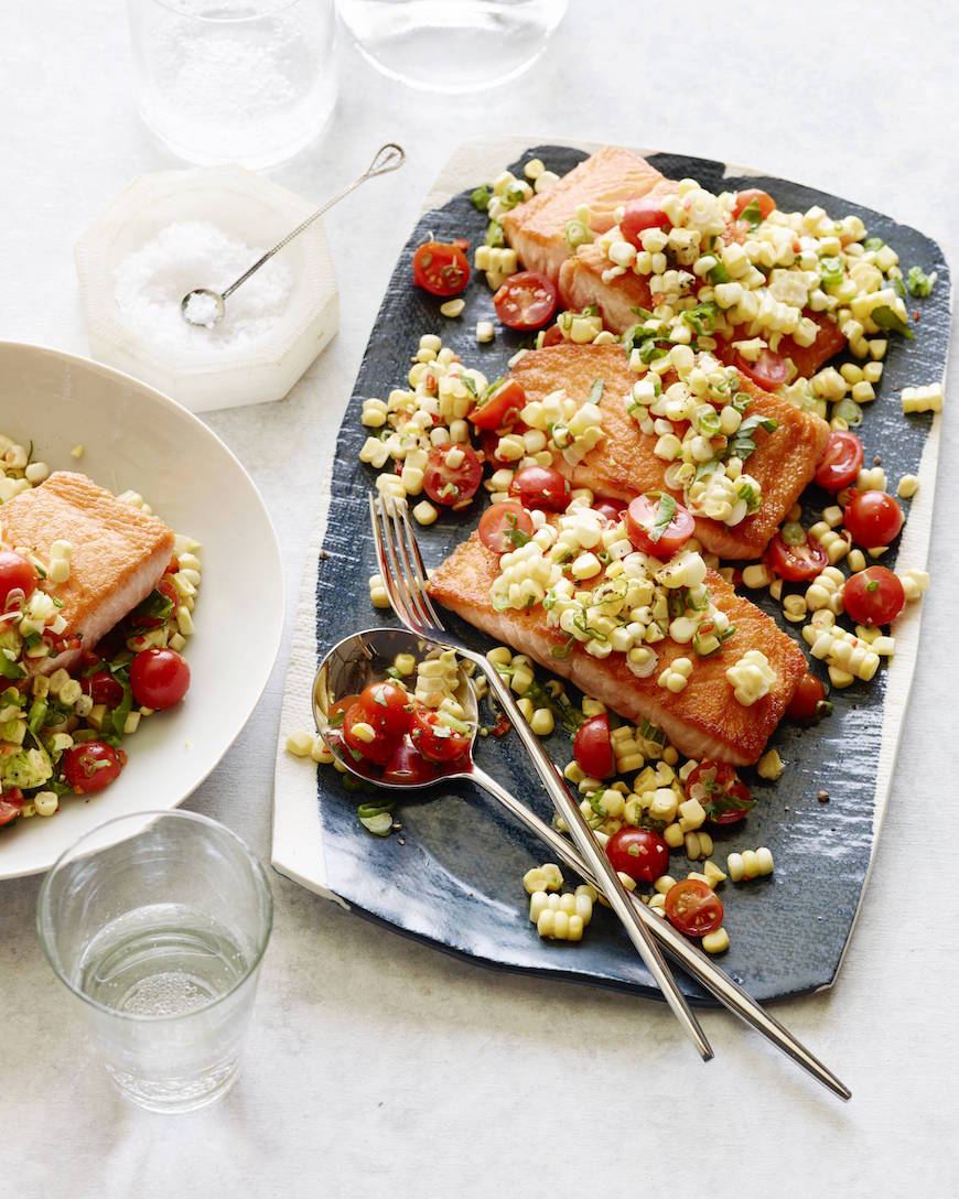 Crispy Salmon Succotash from www.whatsgabycooking.com (@whatsgabycookin)