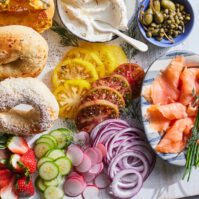 Smoked Salmon Bagel Bar from www.whatsgabycooking.com (@whatsgabycookin)