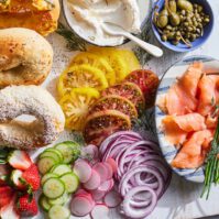 Smoked Salmon Bagel Bar from www.whatsgabycooking.com (@whatsgabycookin)