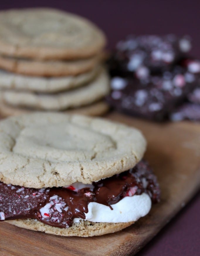 Peppermint Bark S'mookies - like a s'more made with cookies! Obsessed with these! 