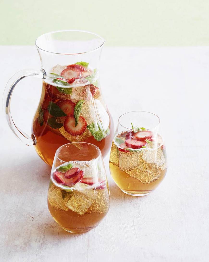 Strawberry Basil Iced Tea Sparkler