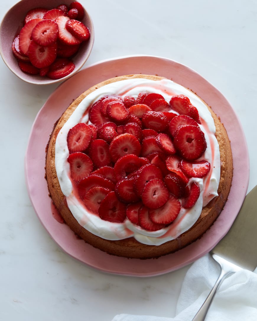 Almond Cake with Strawberries from www.whatsgabycooking.com (@whatsgabycookin)