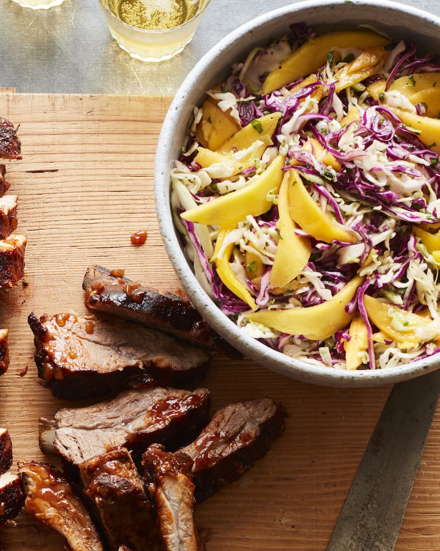 BBQ Baby Back Ribs with Mango Slaw from www.whatsgabycooking.com (@whatsgabycookin)