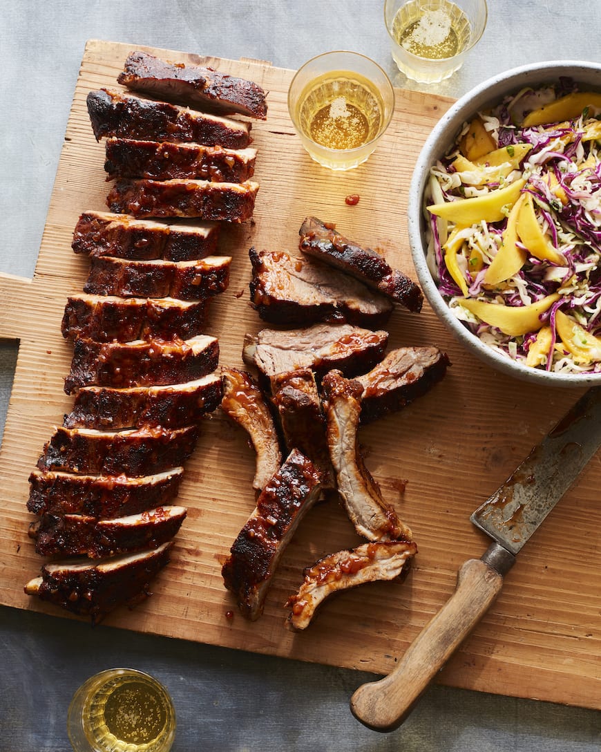 BBQ Baby Back Ribs with Mango Slaw from www.whatsgabycooking.com (@whatsgabycookin)