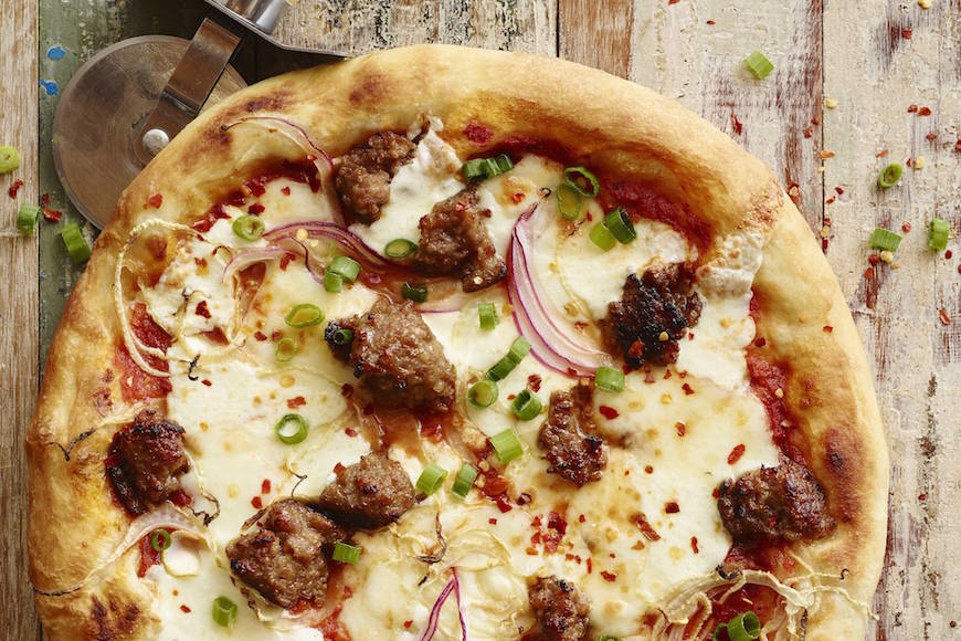 Smoked Mozzarella and Sausage Pizza