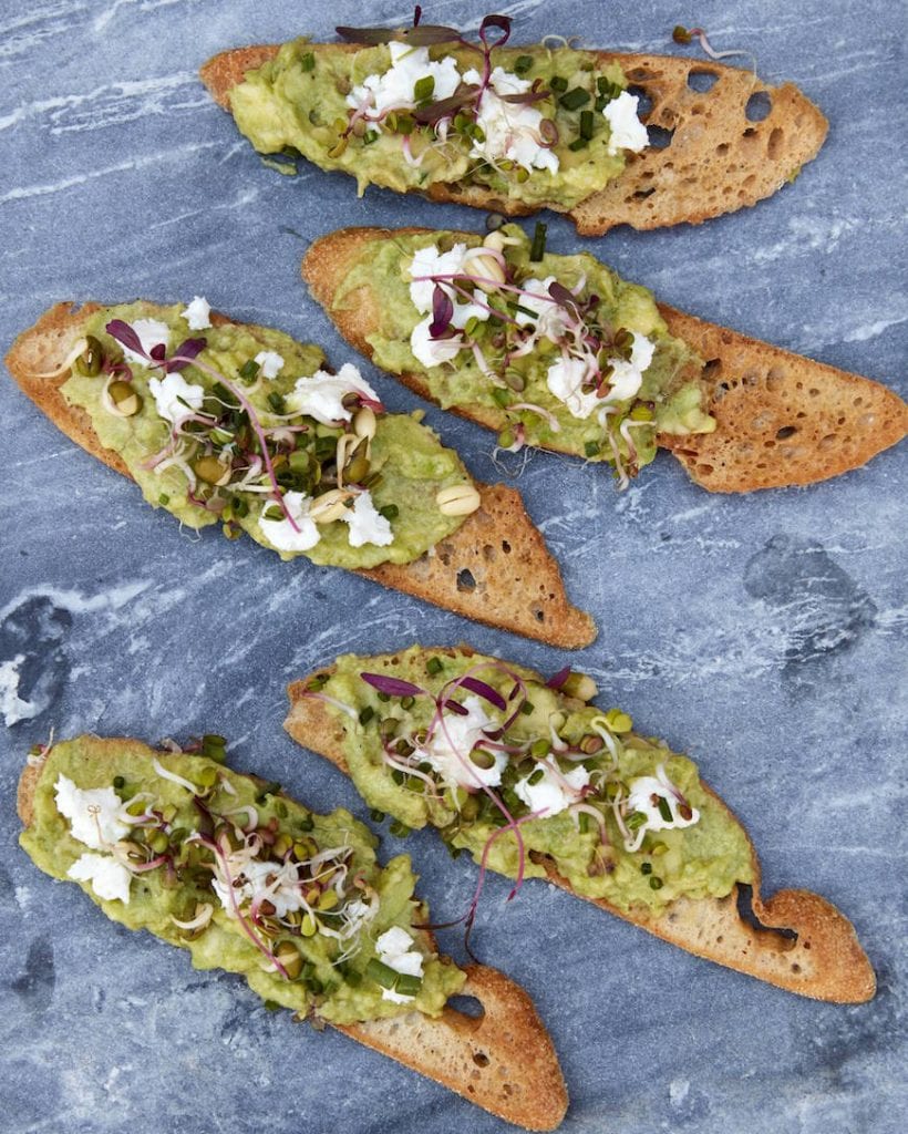 Goat Cheese Avocado Crostini What's Gaby Cooking
