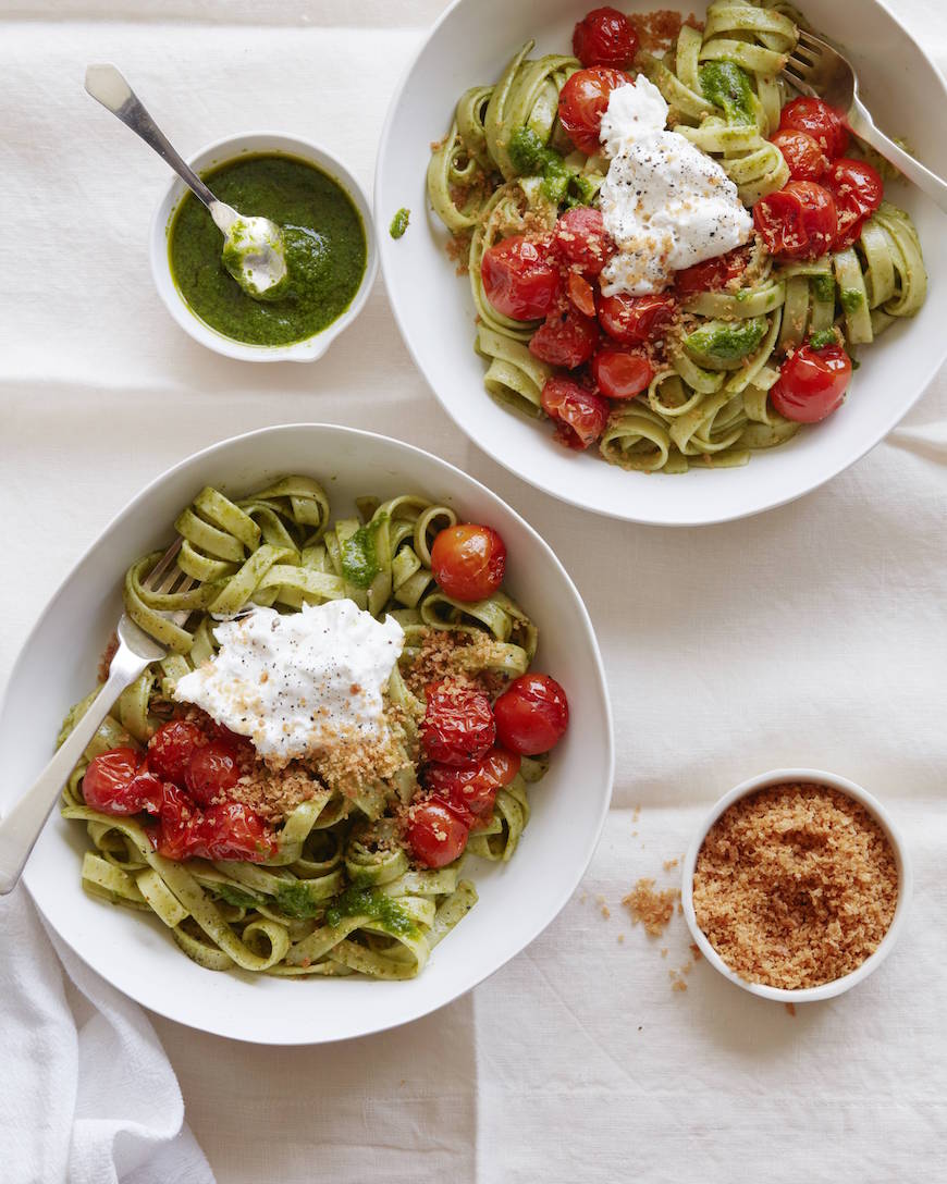 Tomato Basil Pasta with Burrata