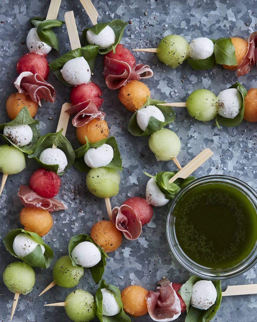 Melon Caprese Skewers from www.whatsgabycooking.com (@whatsgabycookin)