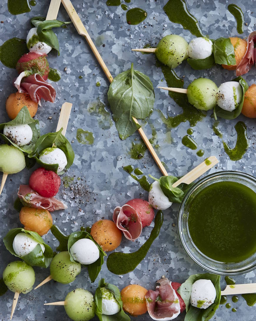 Melon Caprese Skewers from www.whatsgabycooking.com (@whatsgabycookin)