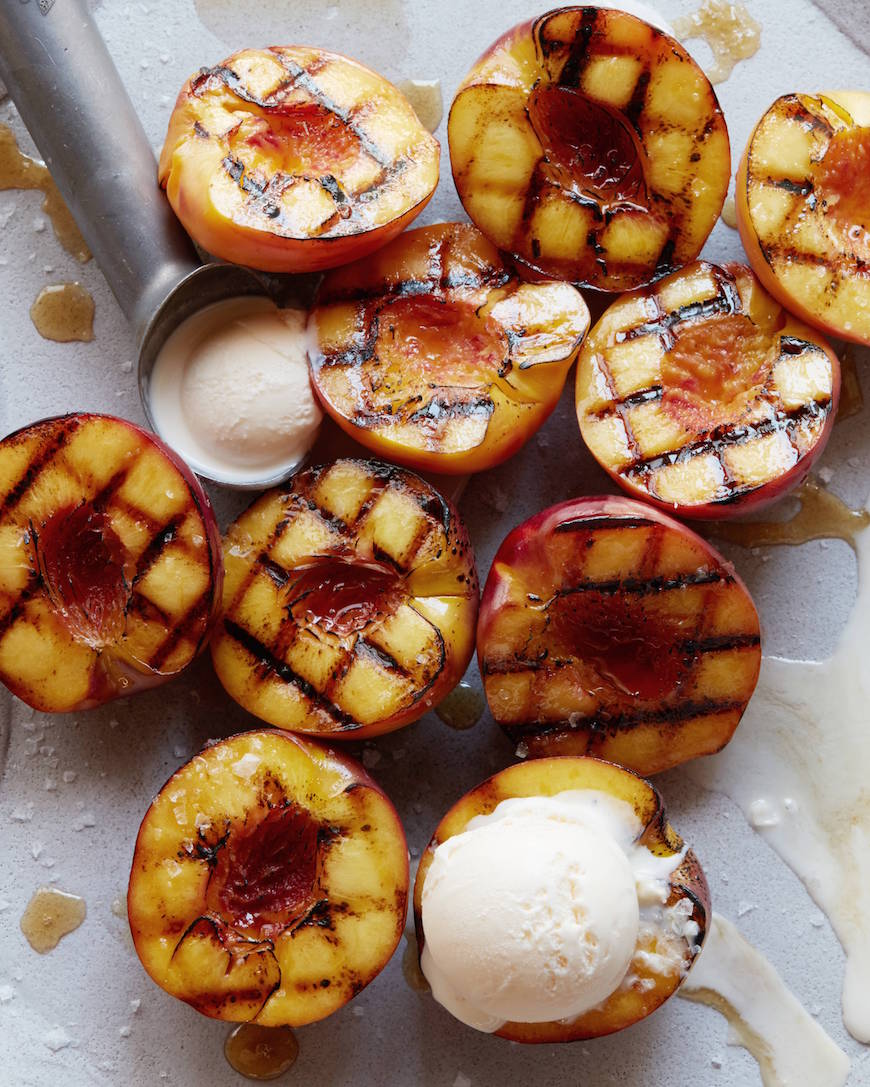 Grilled Peaches With Vanilla Ice Cream Whats Gaby Cooking 