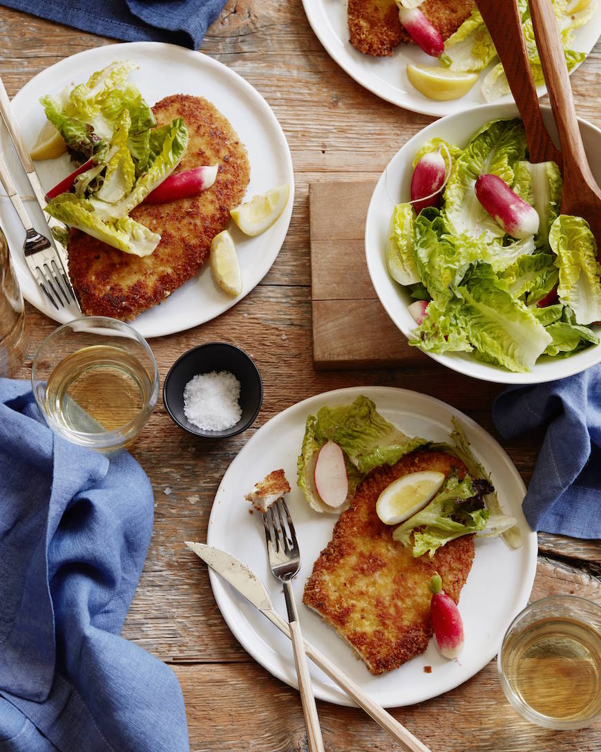 Crispy Cheesy Chicken Schnitzel from www.whatsgabycooking.com (@whatsgabycookin)