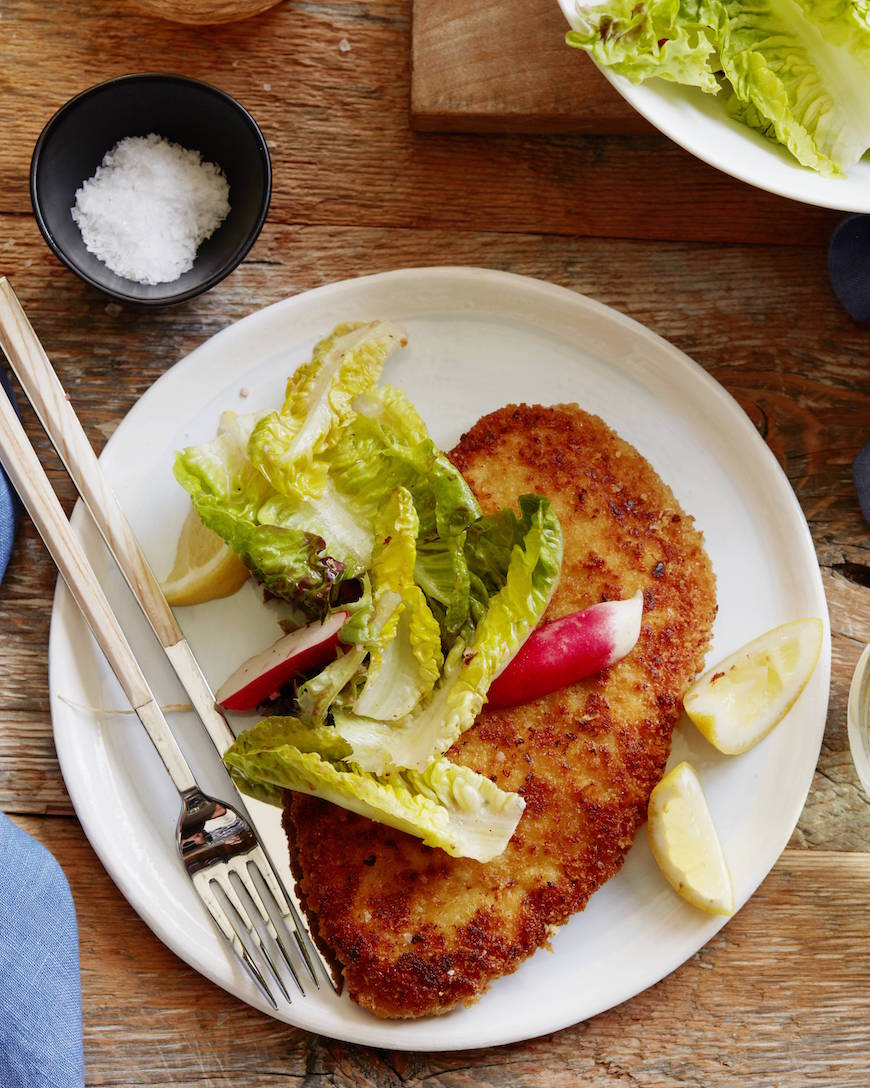 Crispy Cheesy Chicken Schnitzel from www.whatsgabycooking.com (@whatsgabycookin)