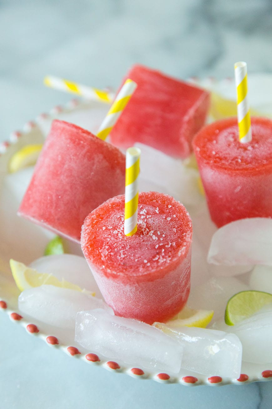 Boozy Strawberry Lemonade Ice Pops