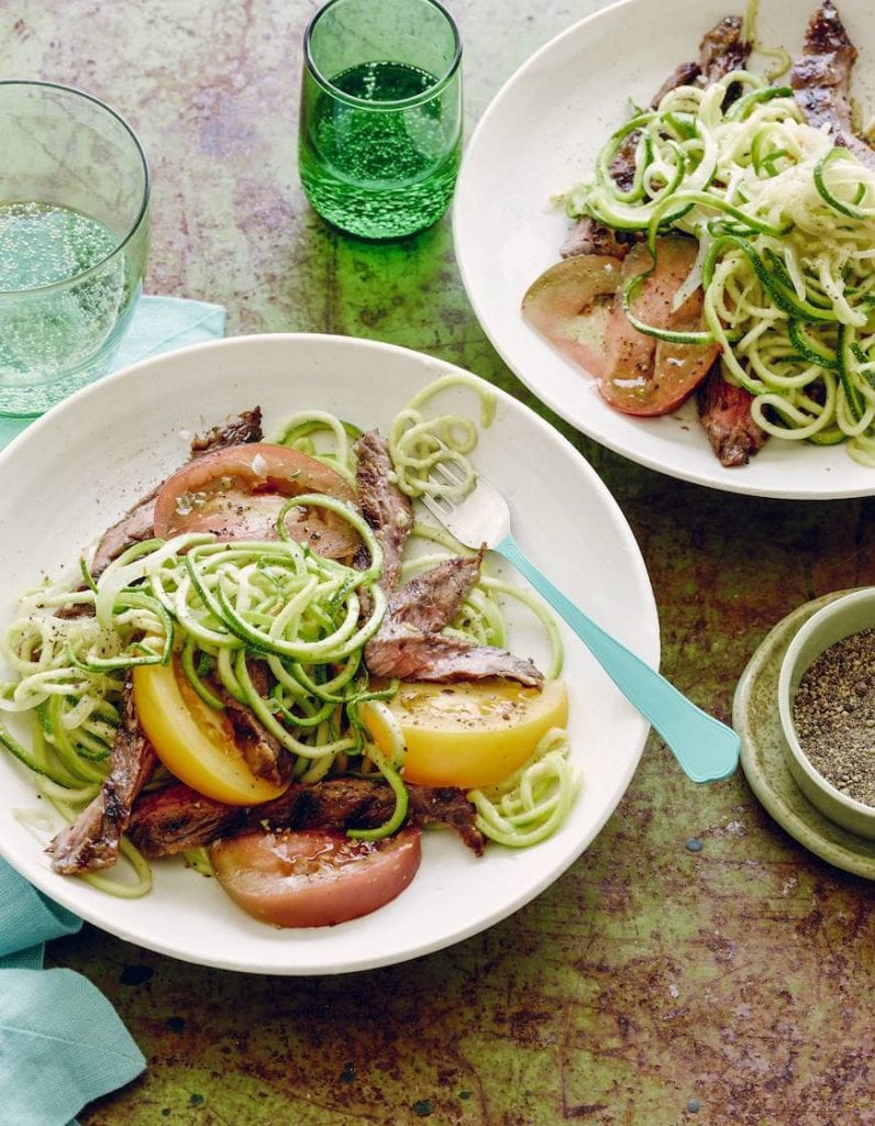Grilled Flank Steak and Zucchini Noodles What's Gaby Cooking