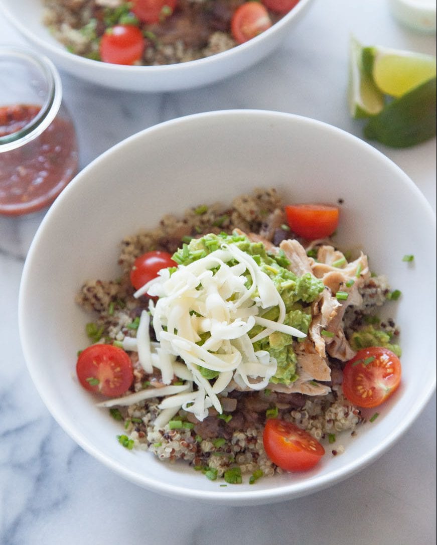 Quinoa Chicken Burrito Bowls