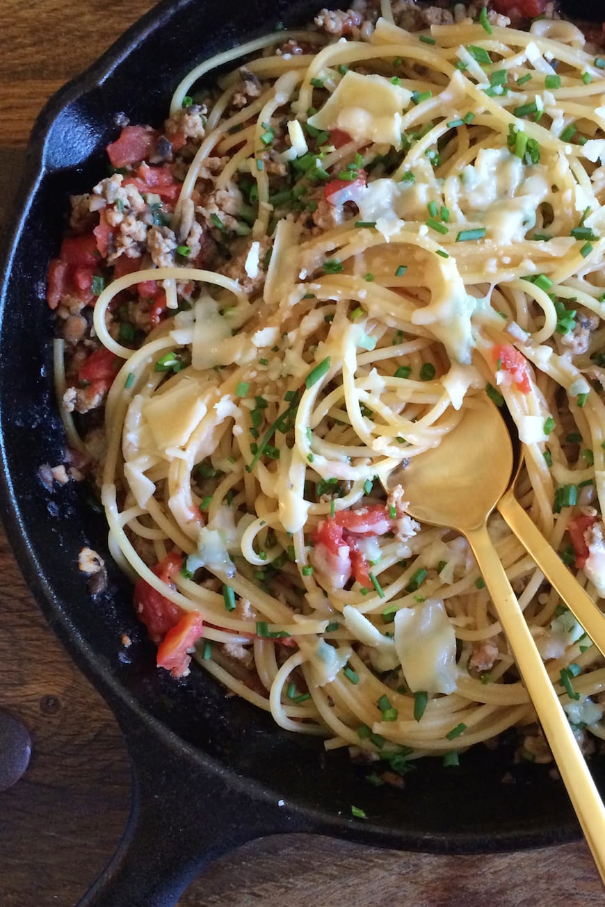 Mushroom + Chicken Parmesan Pasta