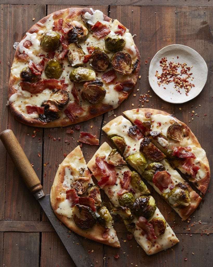 Bacon and Brussels Sprouts Flatbread What's Gaby Cooking