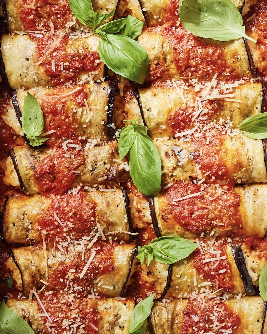 Eggplant Rollatini with Parmesan Risotto