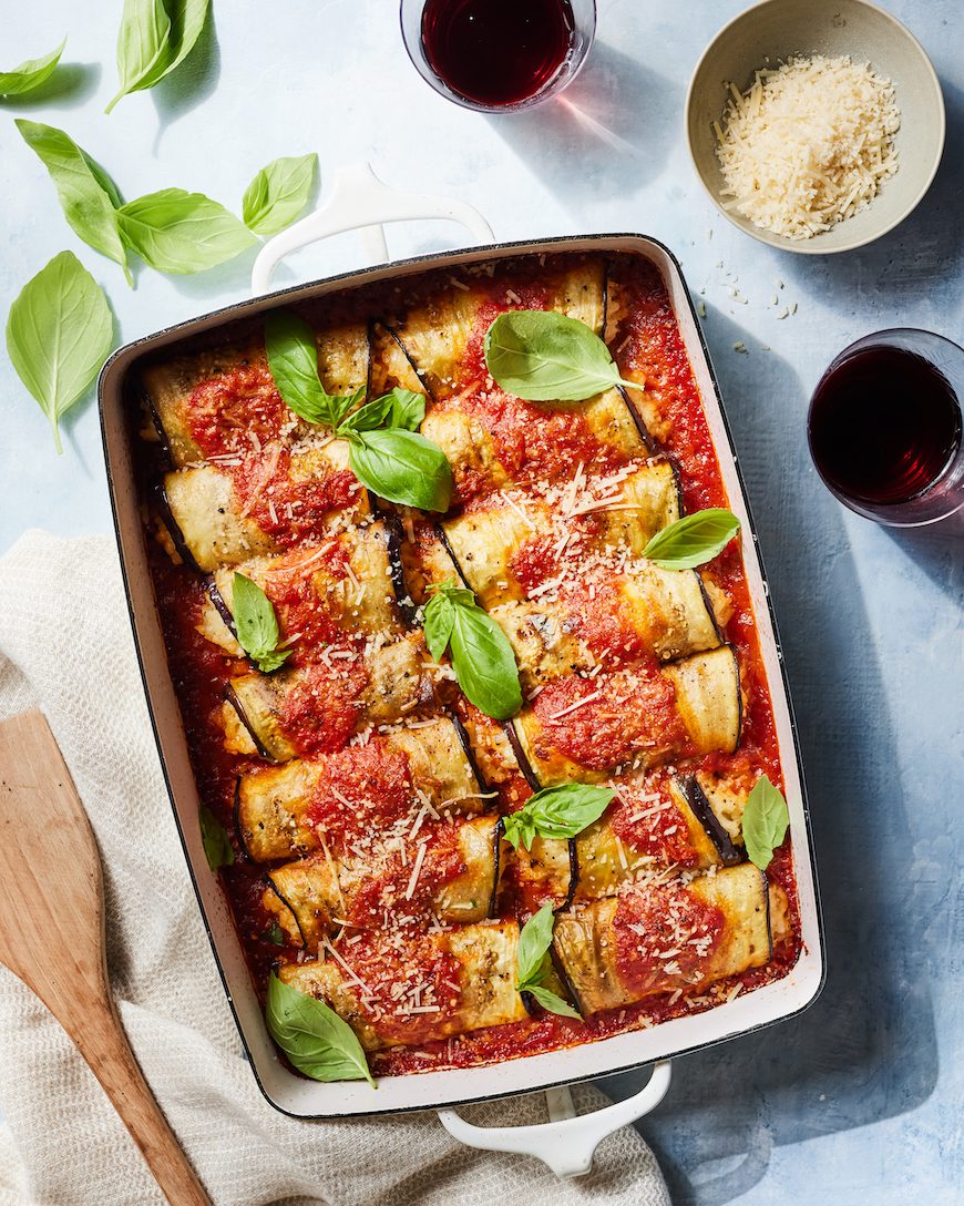 Eggplant Rollatini with Parmesan Risotto What's Gaby Cooking