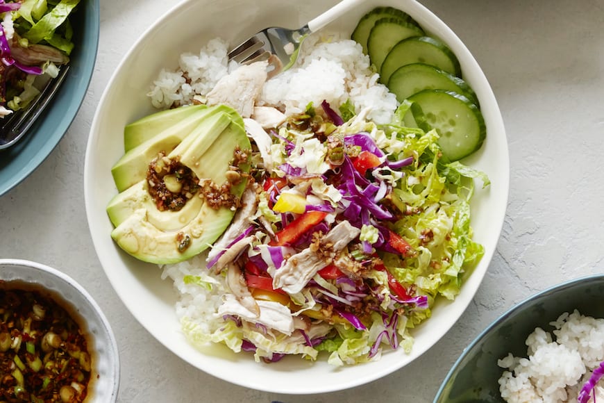 Ginger Scallion Chicken Bowls from www.whatsgabycooking.com (@whatsgabycookin)