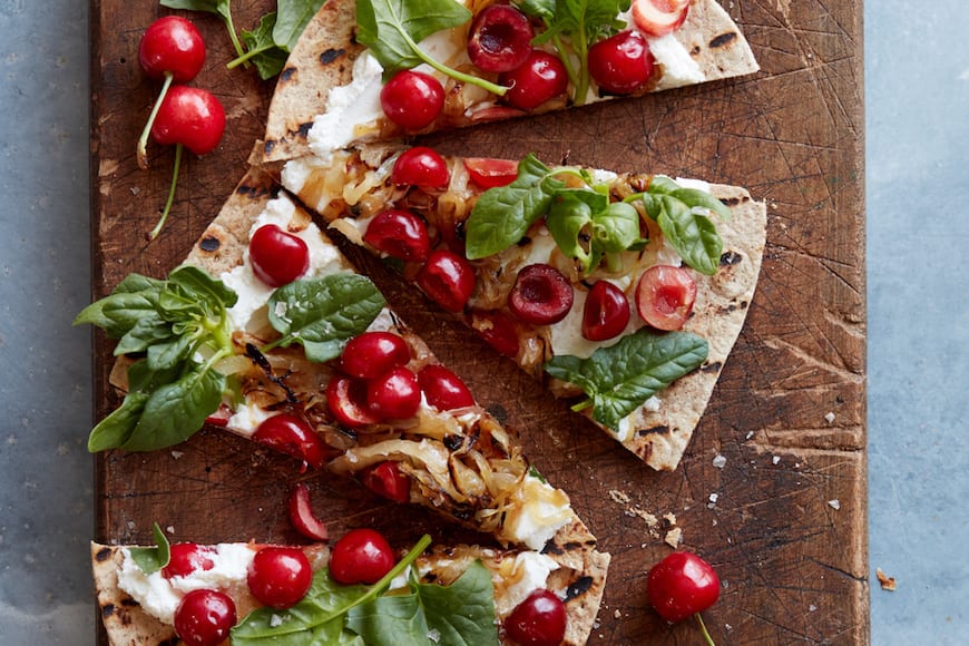 Grilled Cherry Flatbread from www.whatsgabycooking.com (@whatsgabycookin)