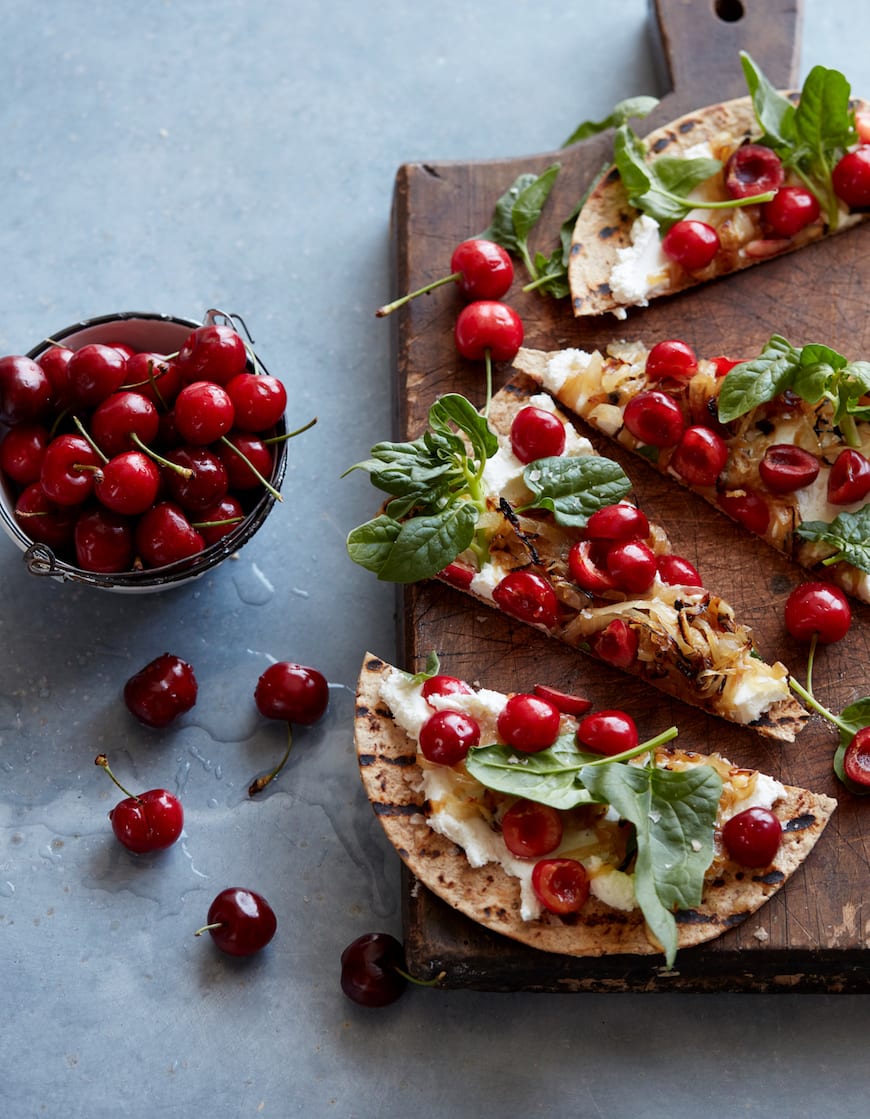 Grilled Cherry Flatbread from www.whatsgabycooking.com (@whatsgabycookin)