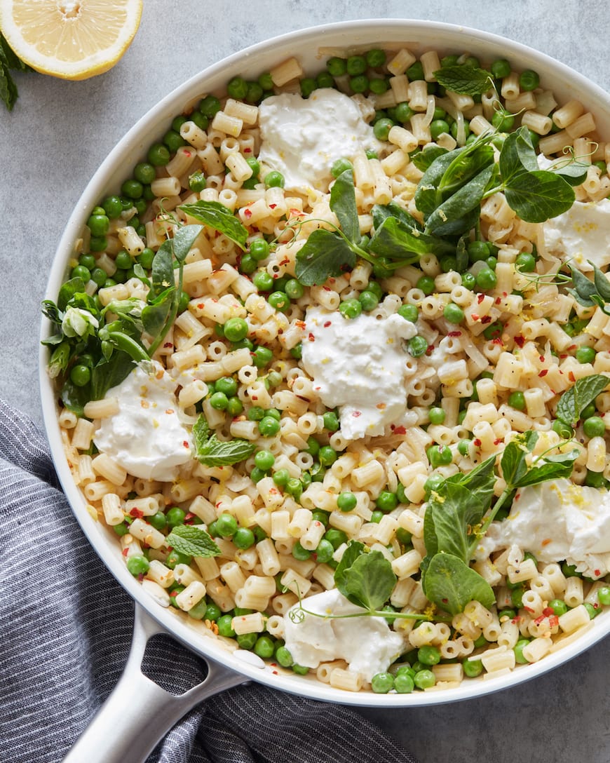 Spring Pea Pasta with Burrata