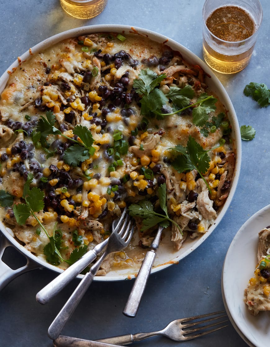 Poblano Skillet Enchiladas from www.whatsgabycooking.com (@whatsgabycookin)