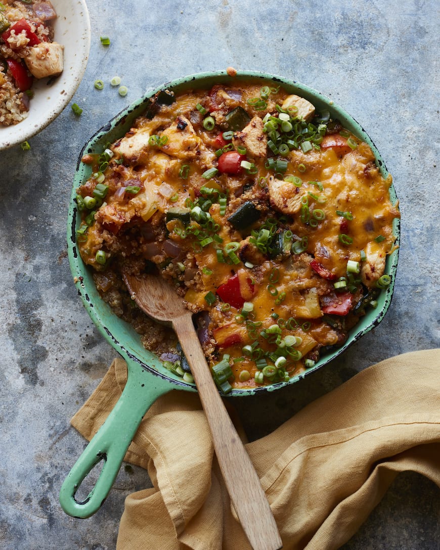 Chicken Fajita Skillet Quinoa Bake