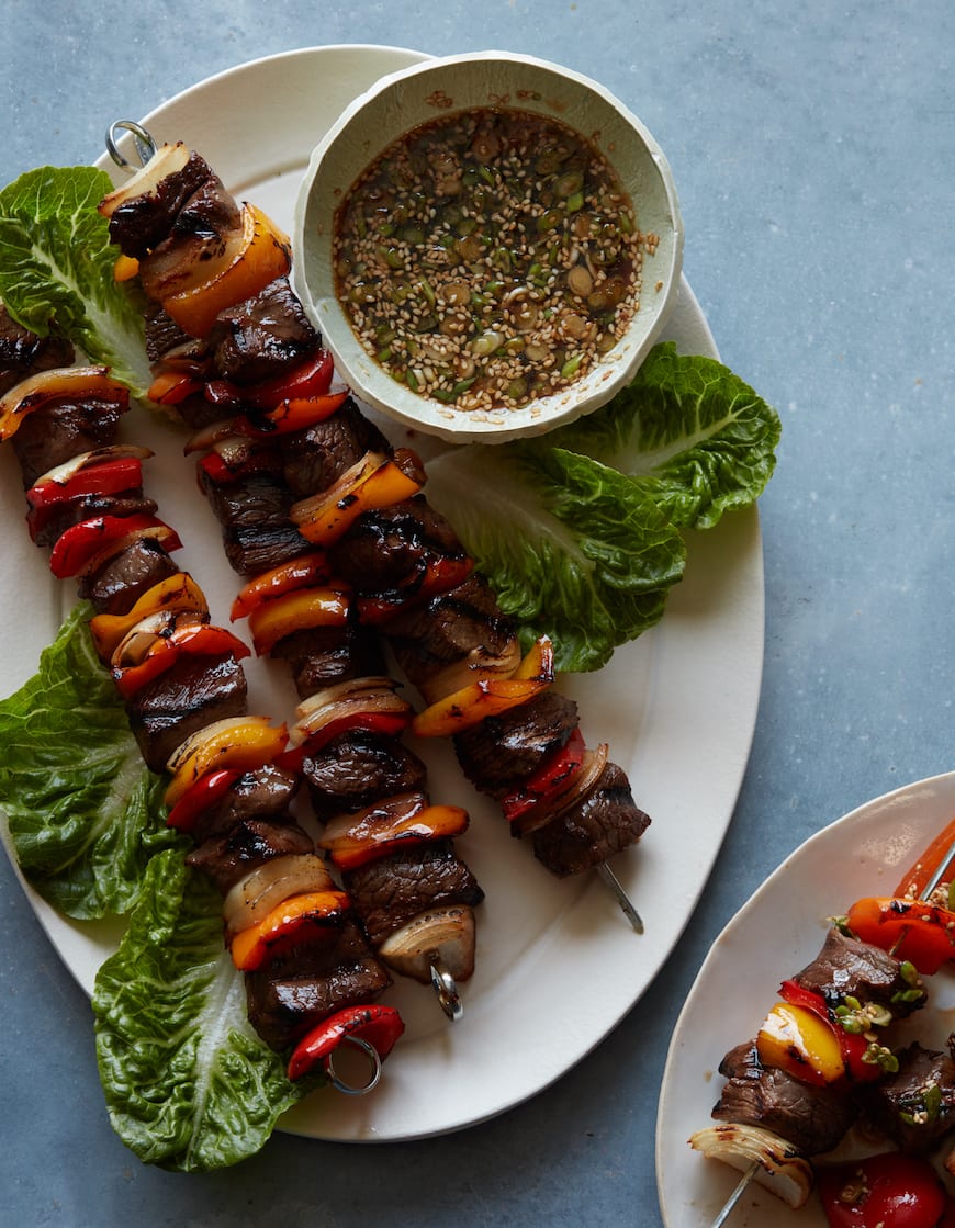 Grilled Beef Kebabs from www.whatsgabycooking.com (@whatsgabycookin)