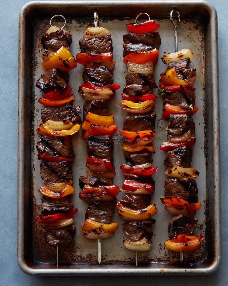 Grilled Beef Kebabs  // 11 of our favorite Summer Steak Recipes from www.whatsgabycooking.com (@whatsgabycookin)