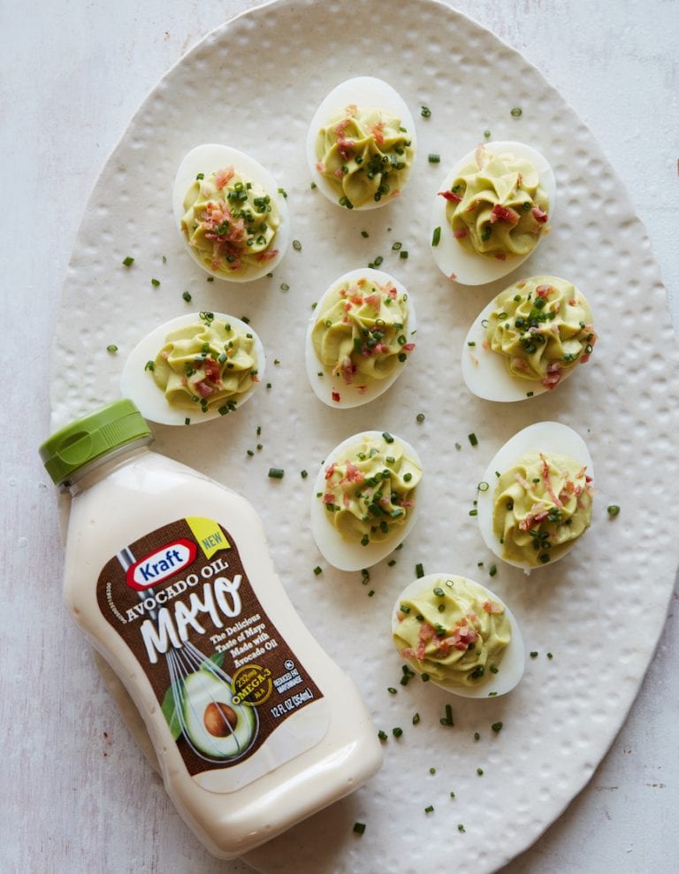 Avocado Deviled Eggs with Chives What's Gaby Cooking