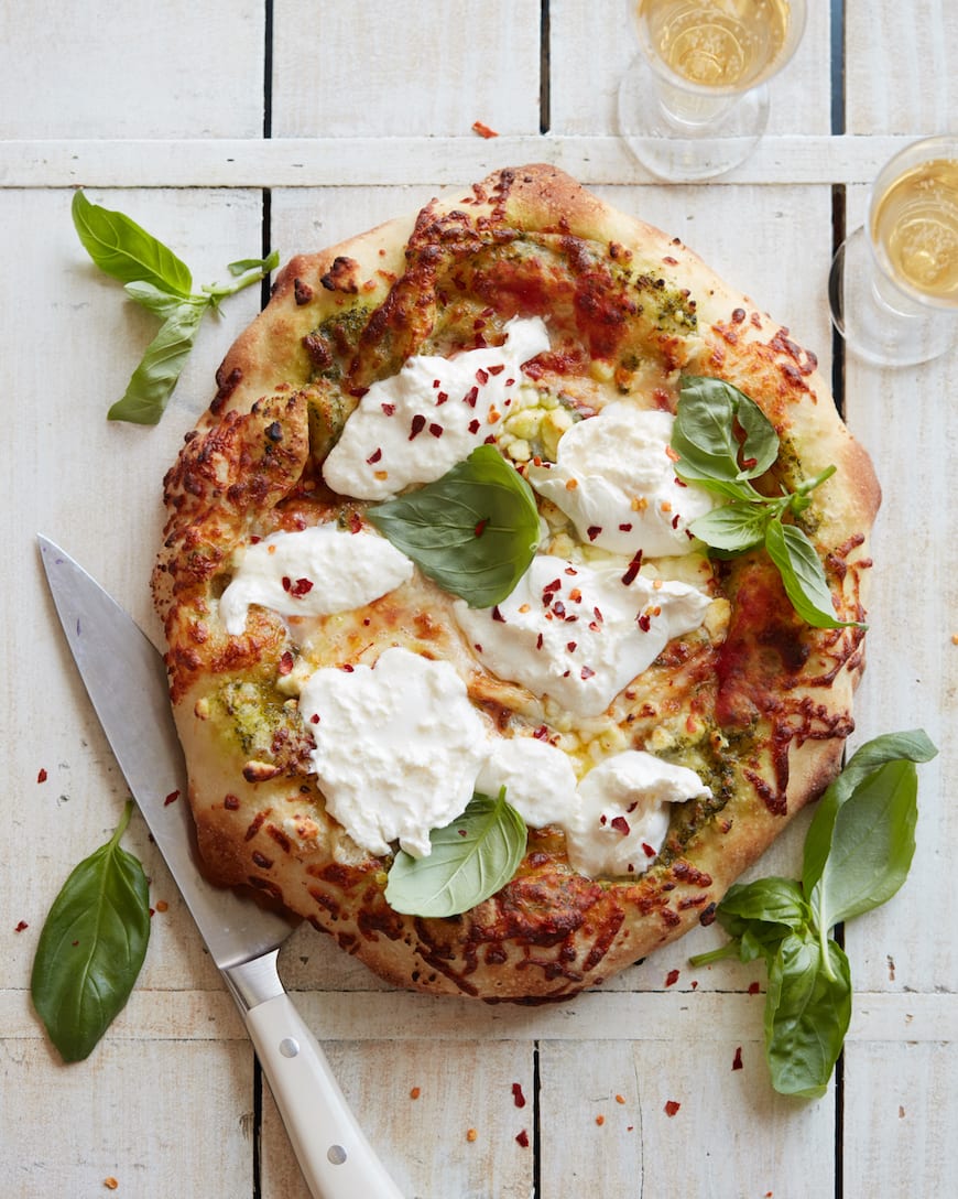 Three Cheese Pizza from www.whatsgabycooking.com (@whatsgabycookin)