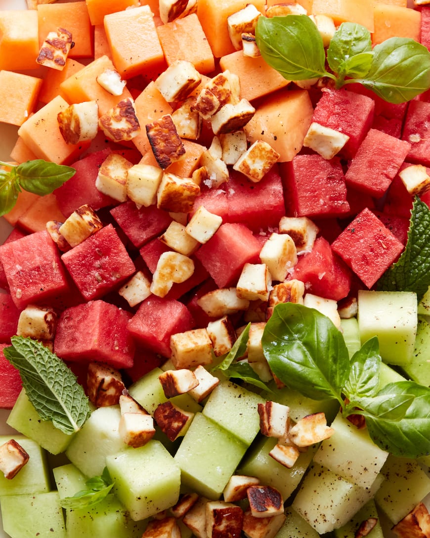 Melon Halloumi Salad from www.whatsgabycooking.com (@whatsgabycookin)