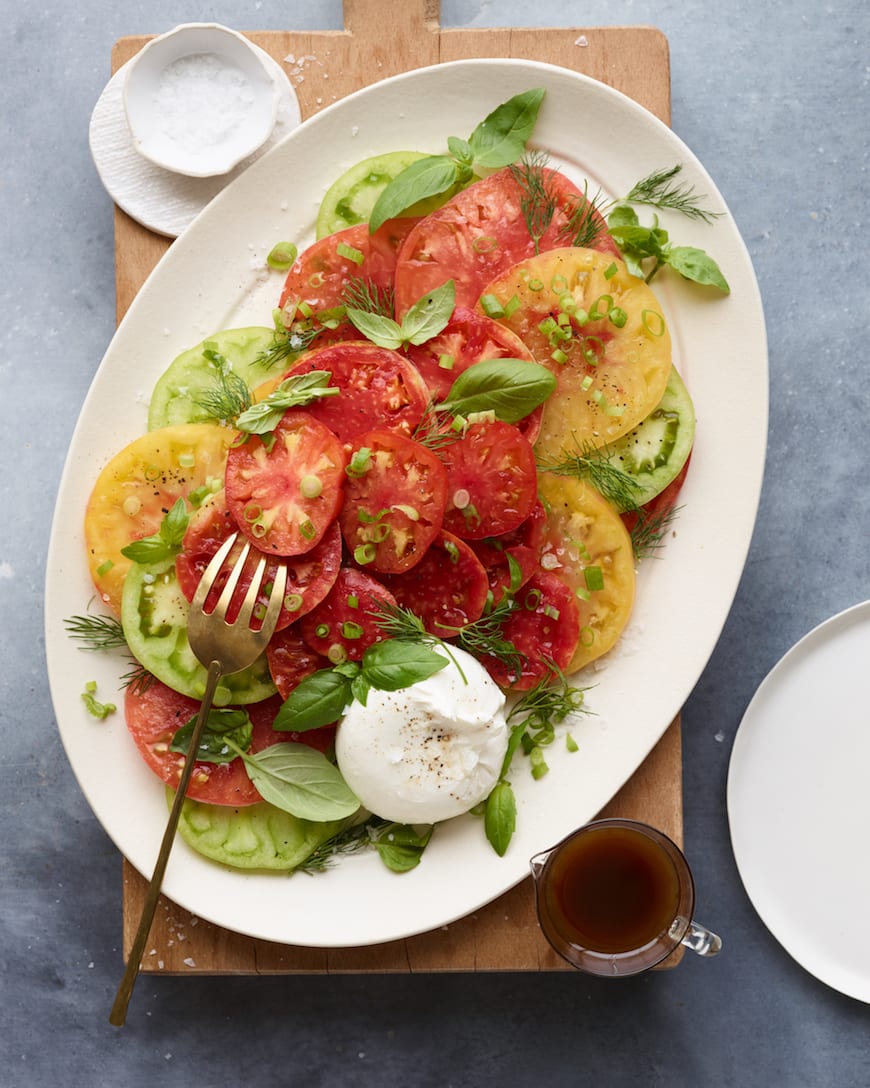 Heirloom Tomato Carpaccio from www.whatsgabycooking.com (@whatsgabycookin)