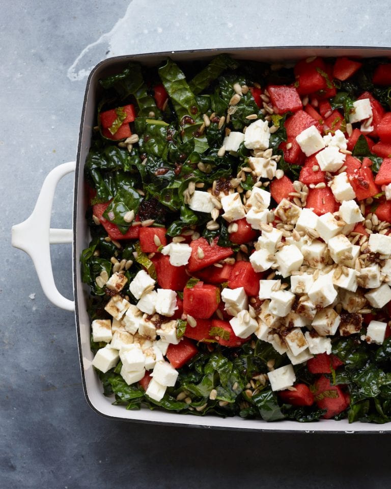 Watermelon, Kale and Feta Salad What's Gaby Cooking