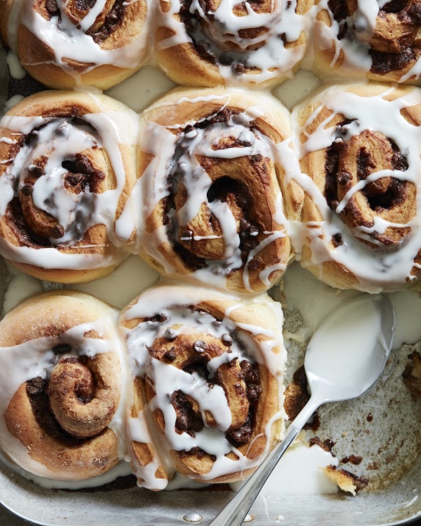 Chocolate Chip Cinnamon Rolls from www.whatsgabycooking.com (@whatsgabycookin)