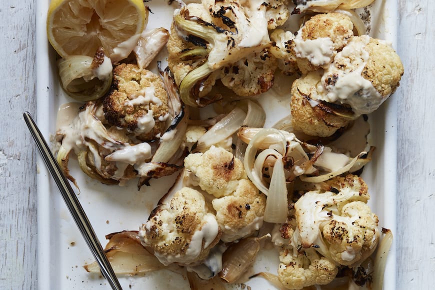 Roasted Cauliflower with Lemon Tahini from www.whatsgabycooking.com (@whatsgabycookin)